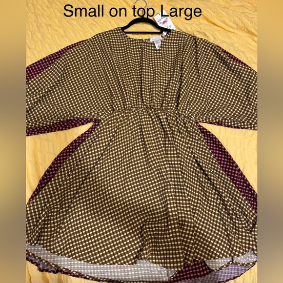 NWT - BUCKETLIST Plaid Mid Dress in Red/Brown - Picture 12 of 16